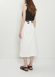 Side Vent Cotton Skirt — Off White