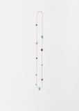 White Agate Stripe Beaded Necklace 80cm