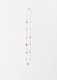 White Agate Stripe Beaded Necklace 80cm