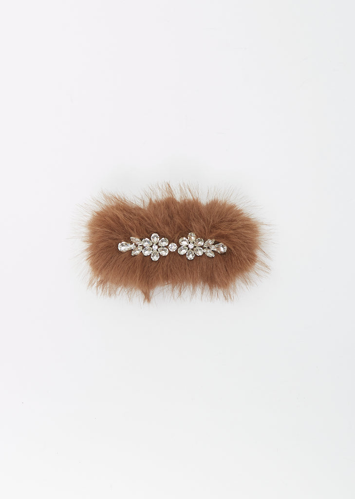 Faux Fur & Crystal Hairslide