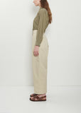 Wide Belt Loop Cotton Linen Trouser