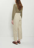Wide Belt Loop Cotton Linen Trouser