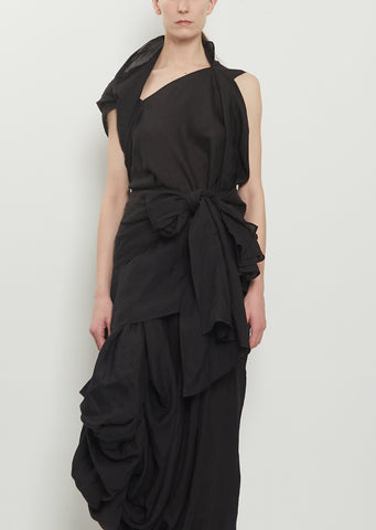 Twisted Detail Linen Blouse