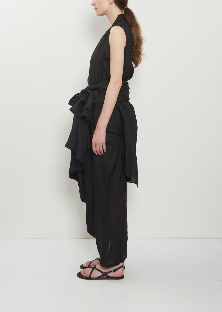 Twisted Detail Linen Blouse