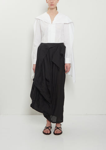 Draped Linen Skirt