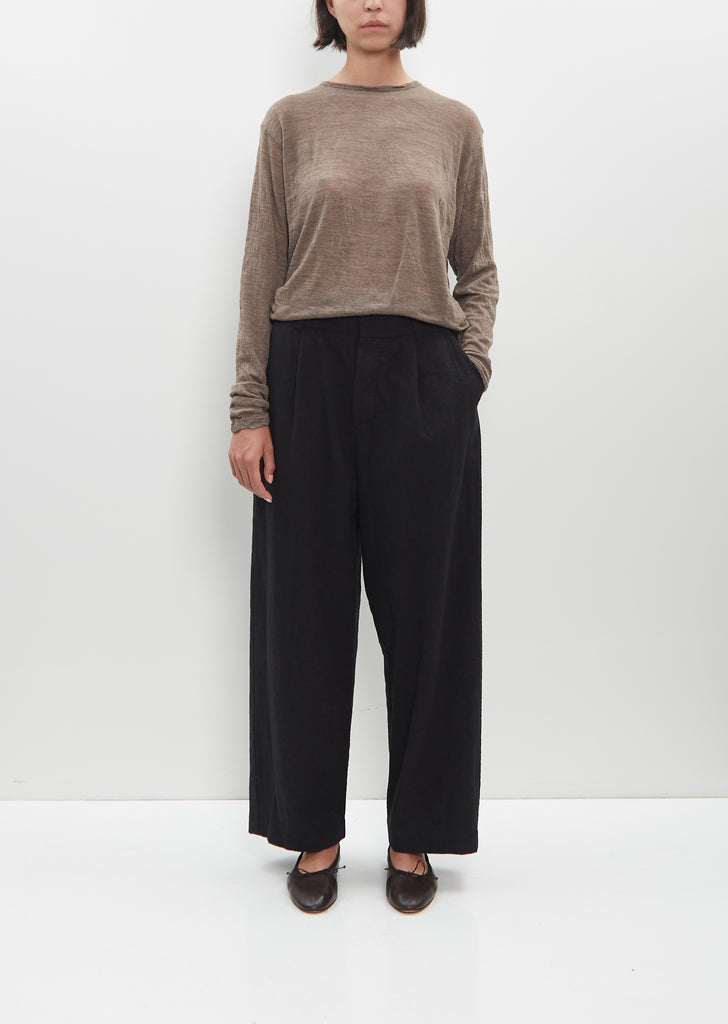 Washed Cotton Wool Wide Pants