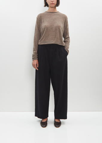 Washed Cotton Wool Wide Pants