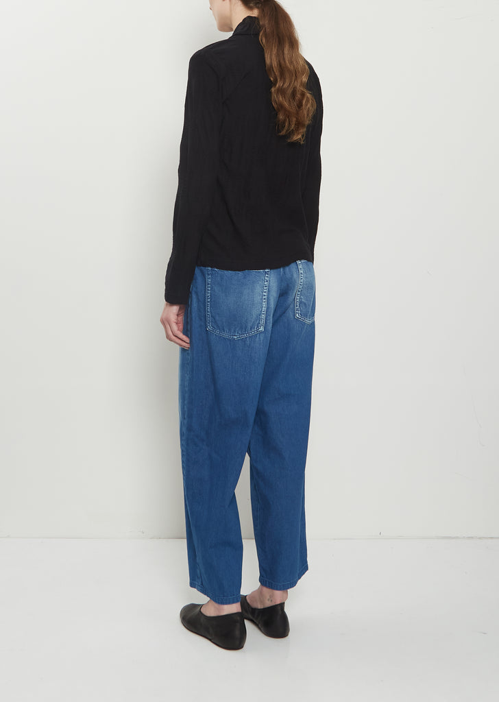 Round Collar Cotton Jacquard Cardigan