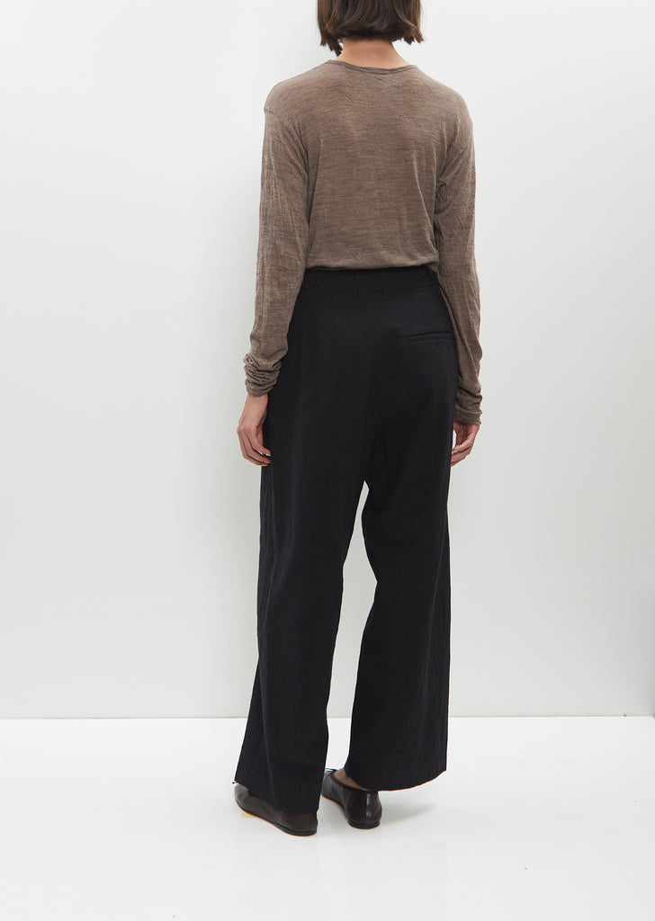 Washed Cotton Wool Wide Pants