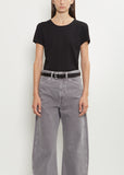 Cotton Fitted T-Shirt — Black