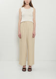 Linen Blend Tucked Pants