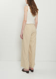 Linen Blend Tucked Pants