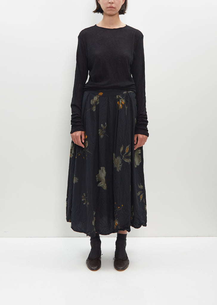 Secret Forest Print Skirt — Black