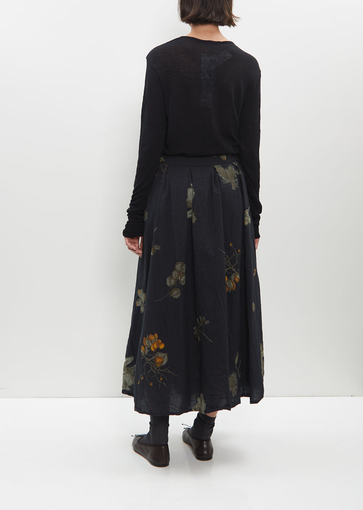 Secret Forest Print Skirt — Black