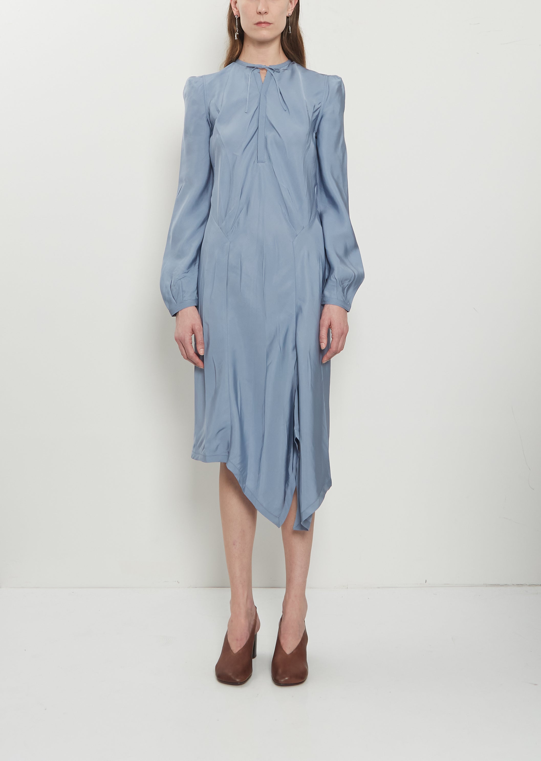 Creased Bias Fluid Dress – La Garçonne