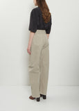 High Waisted Broken Twill Curved Pants