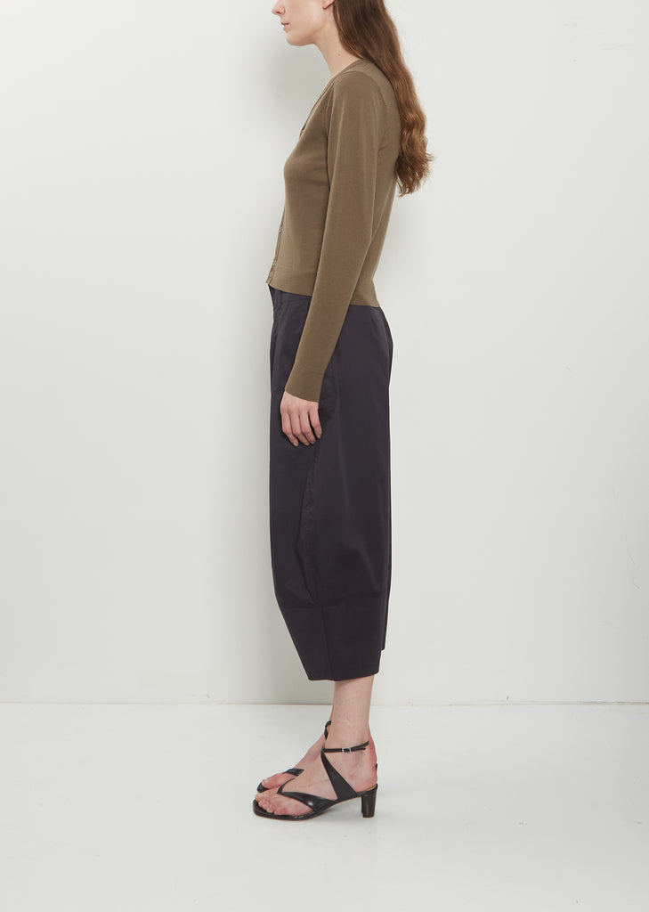 Cropped Bermuda Pants — Ink Blue