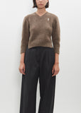 Cropped V-Neck Alpaca Knit Jumper