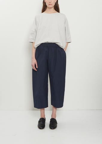 Technical Poplin Cropped Wide Pant — Abyss