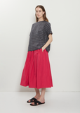 Technical Poplin Gathered Skirt — Raspberry