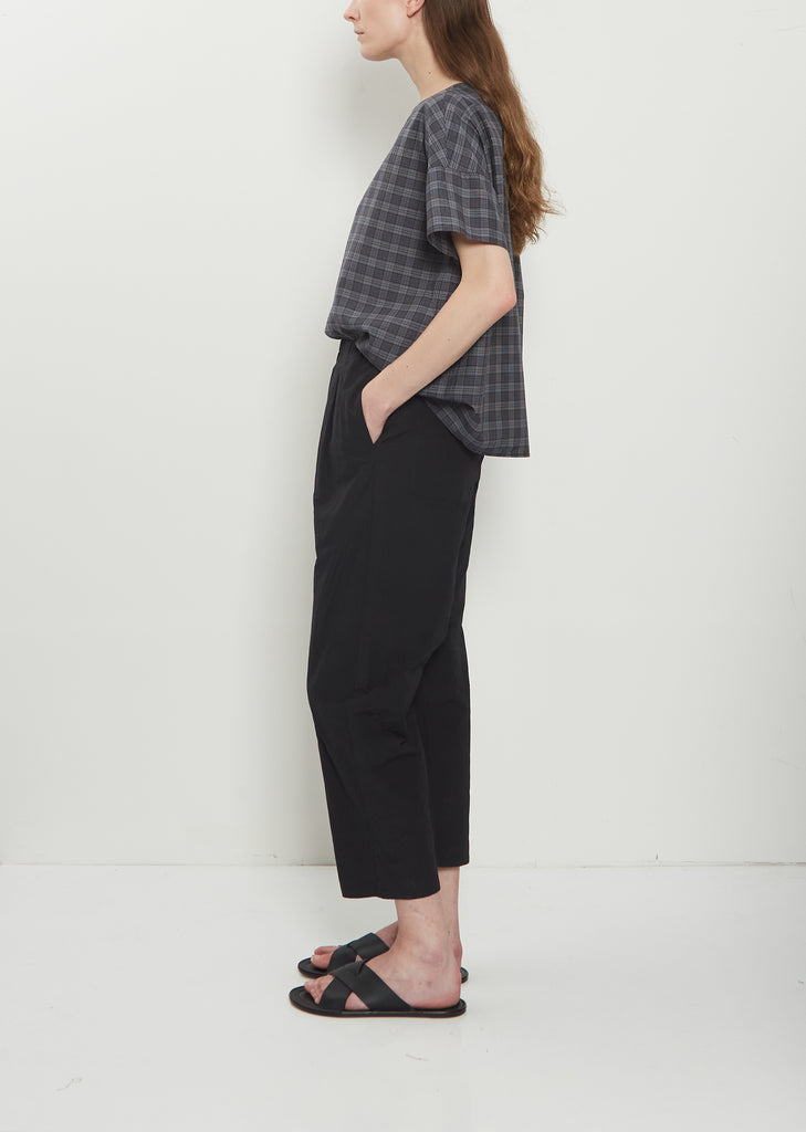 Technical Poplin Tapered Pants — Black