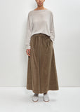 Cotton Silk Corduroy Gaucho Pants — Military