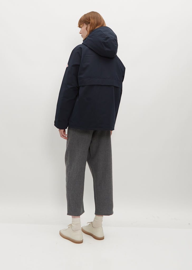 Down Army Hooded Jacket — Navy