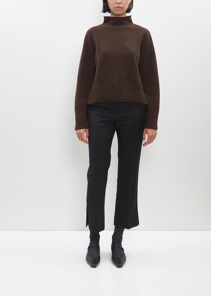 Julie Cropped Sweater — Coffee