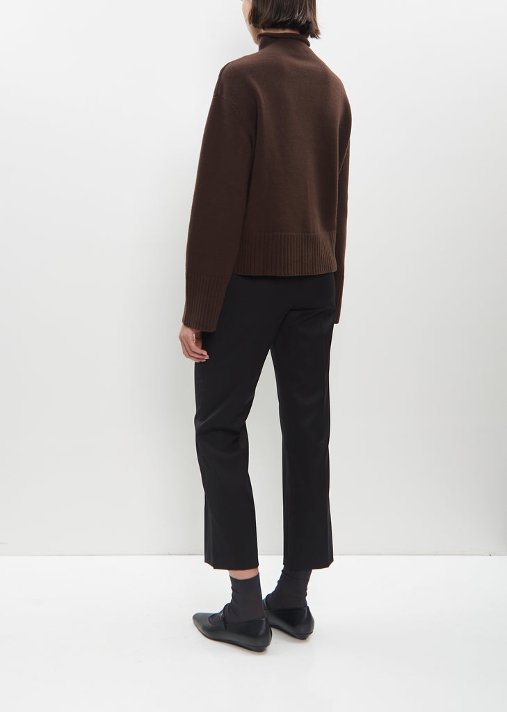 Julie Cropped Sweater — Coffee