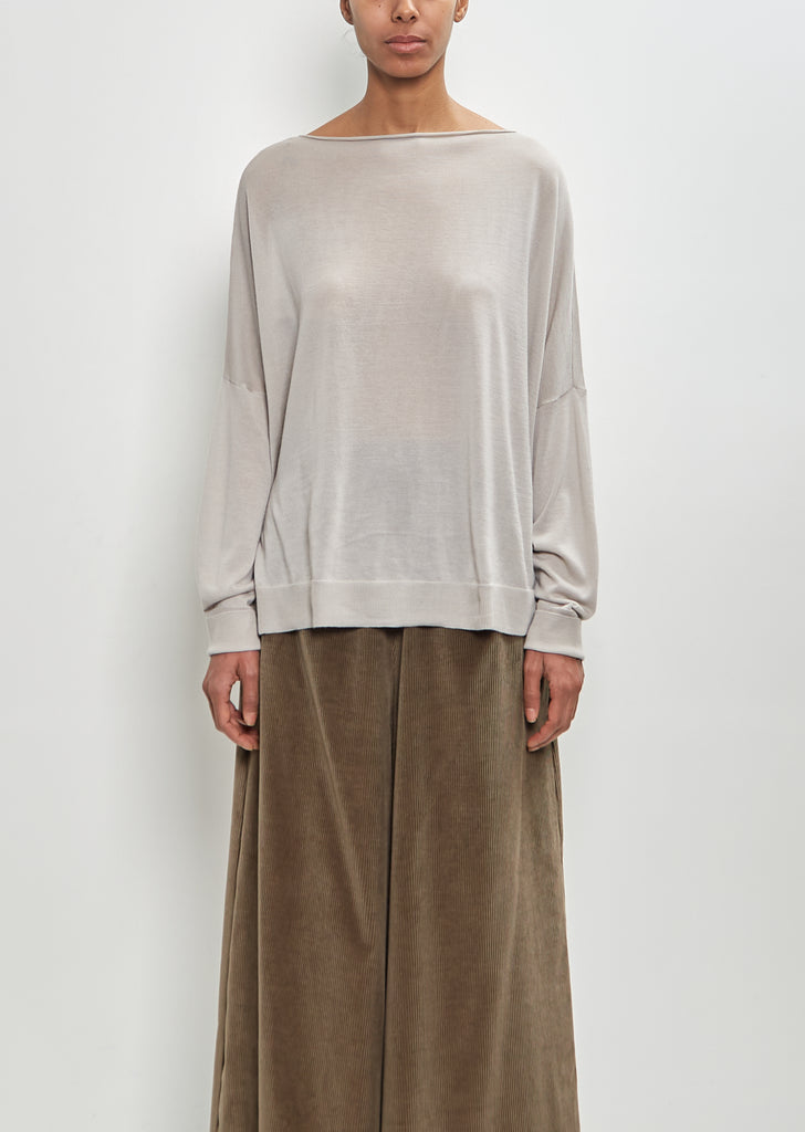 Cashmere Boat Neck Sweater — Ice