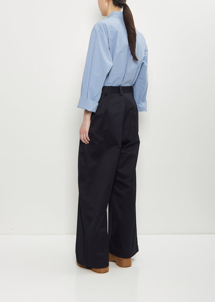Pasadena Cotton Darted Pants — Midnight