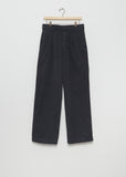 Finx Light Chino One-Tuck Wide Pants — Black