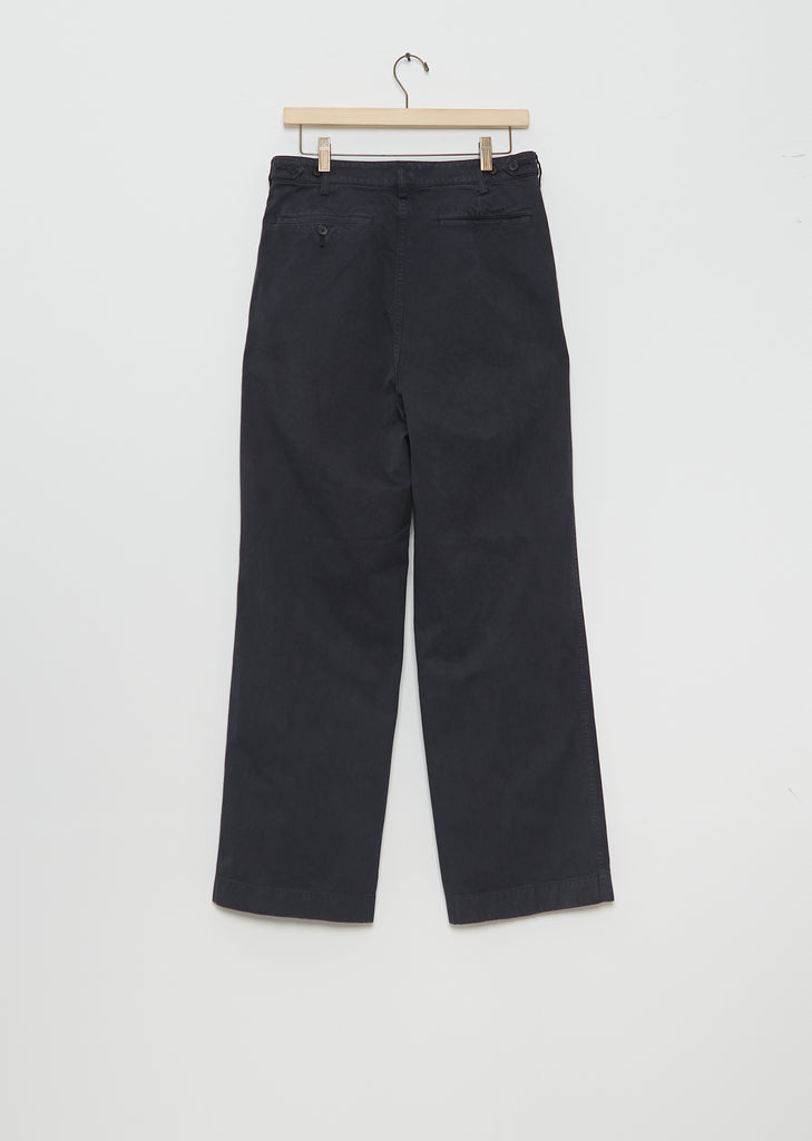 Finx Light Chino One-Tuck Wide Pants — Black