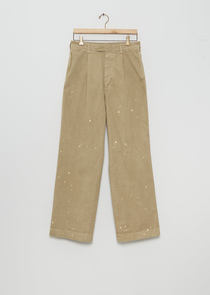 Finx Light Chino One-Tuck Wide Pants — Beige