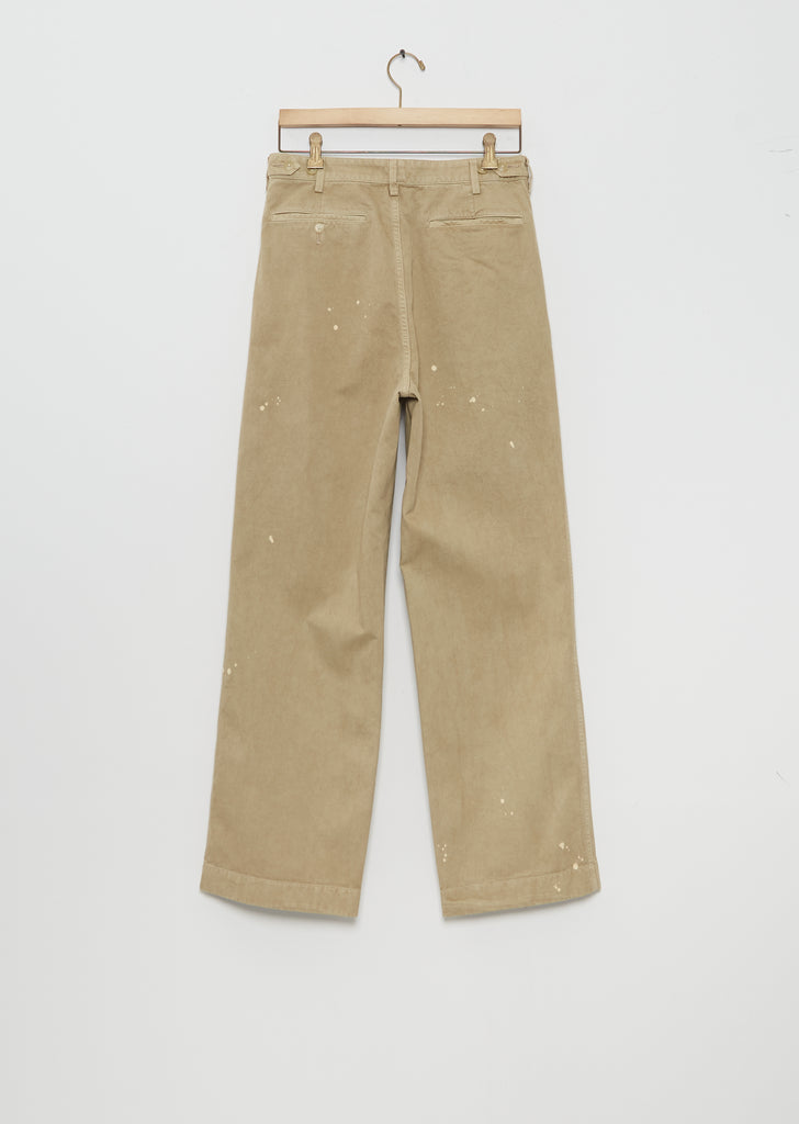 Finx Light Chino One-Tuck Wide Pants — Beige
