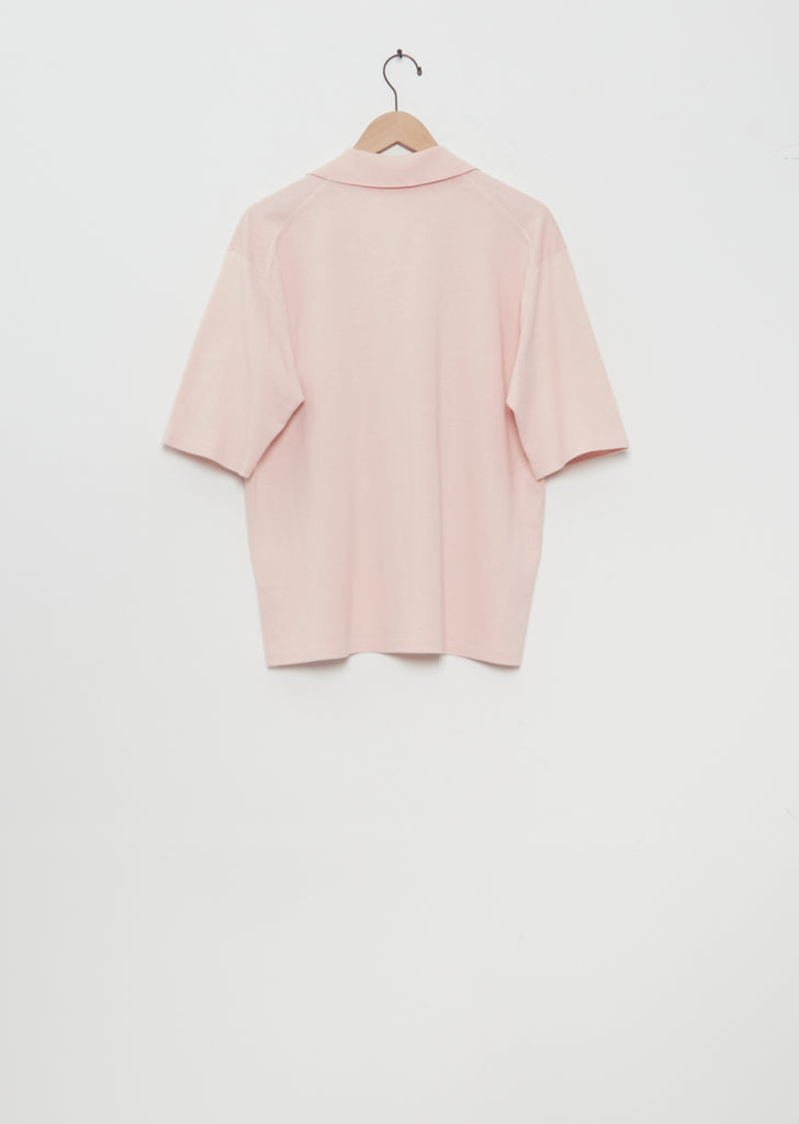 High Gauge Tussah Silk Knit Skipper Polo