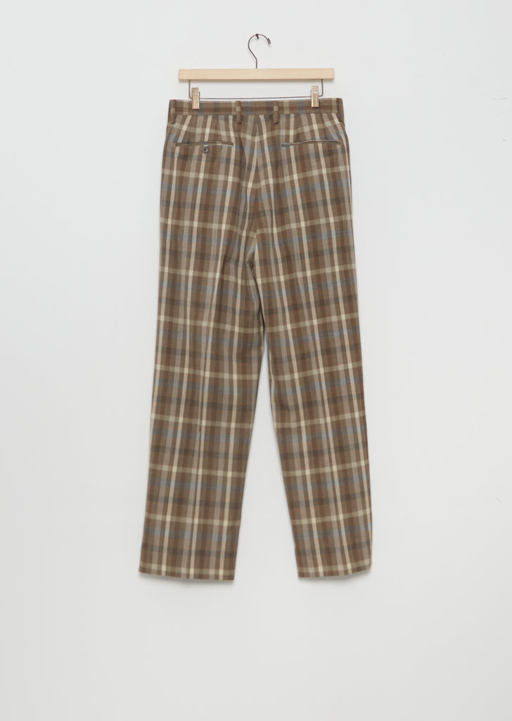 Super Fine Tropical Wool Check Two-Tuck Slacks