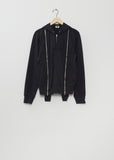 Ruffle Trim Zip-up Hoodie