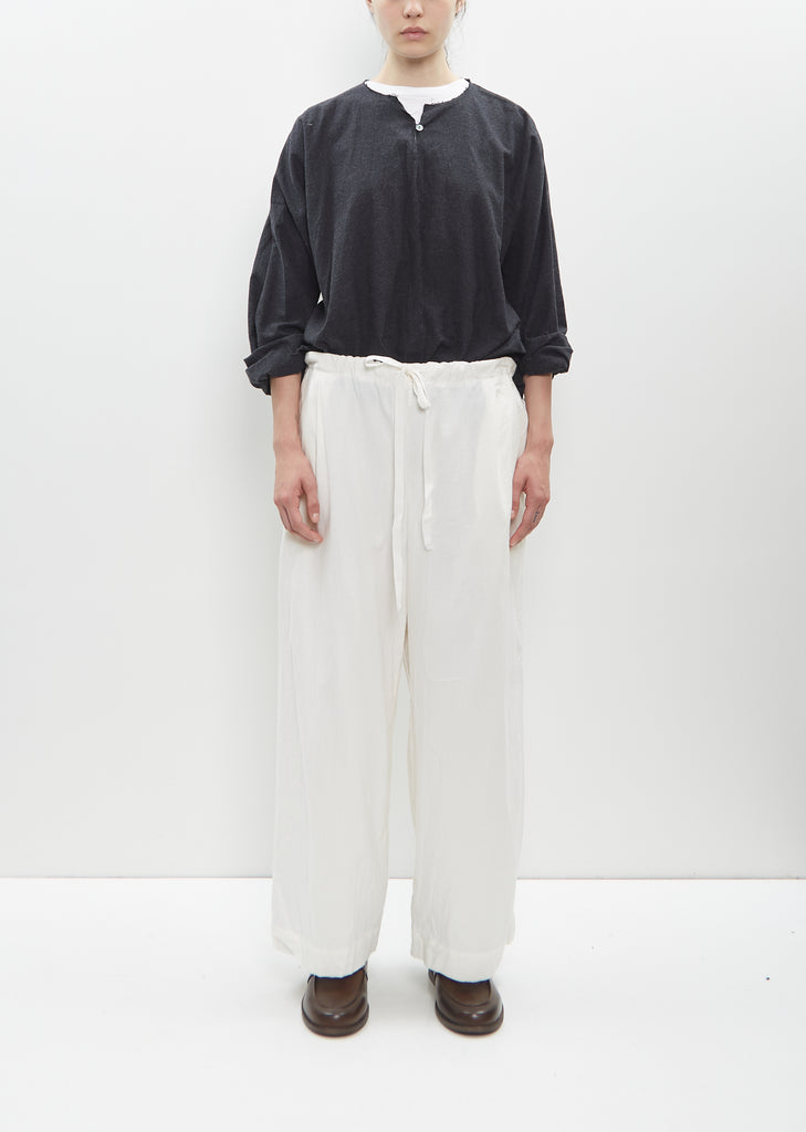 Deep Pockets Wide Leg Pants Long — Cream