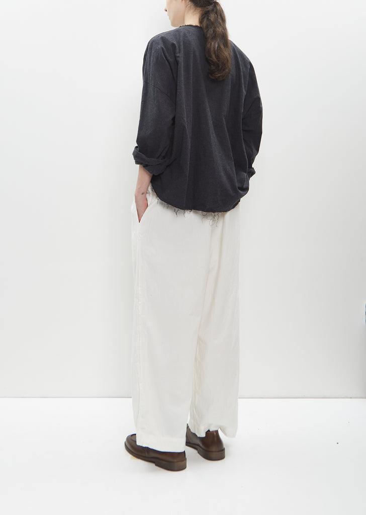 Deep Pockets Wide Leg Pants Long — Cream