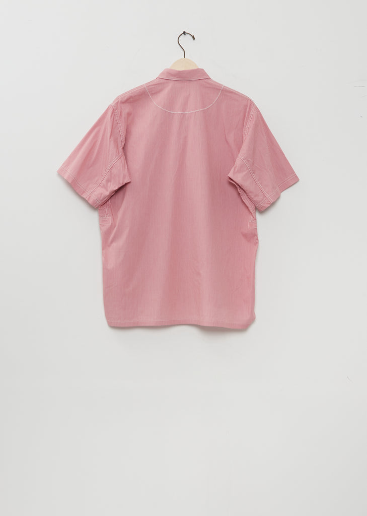 Cotton Nylon Check Patchwork Mix Shirt
