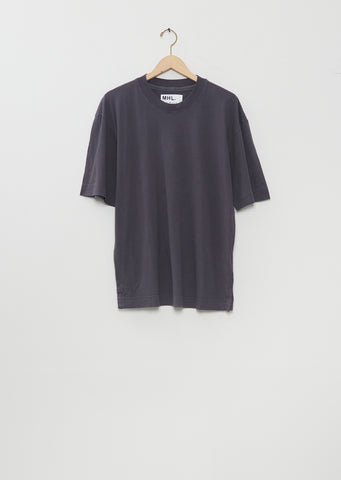 Cotton Linen Simple T-Shirt — Slate Blue