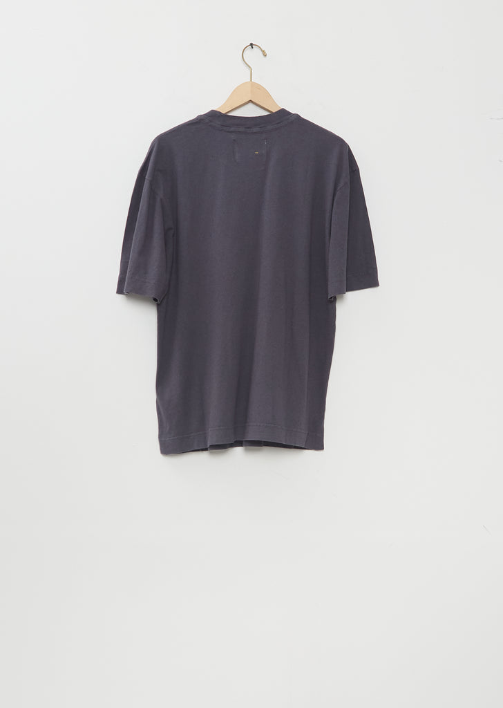 Cotton Linen Simple T-Shirt — Slate Blue