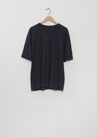 Cotton Linen Simple T-Shirt— Navy
