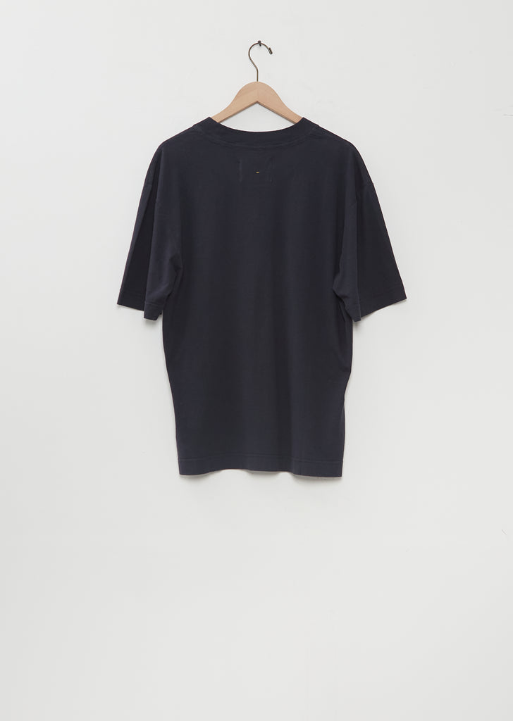 Cotton Linen Simple T-Shirt— Navy