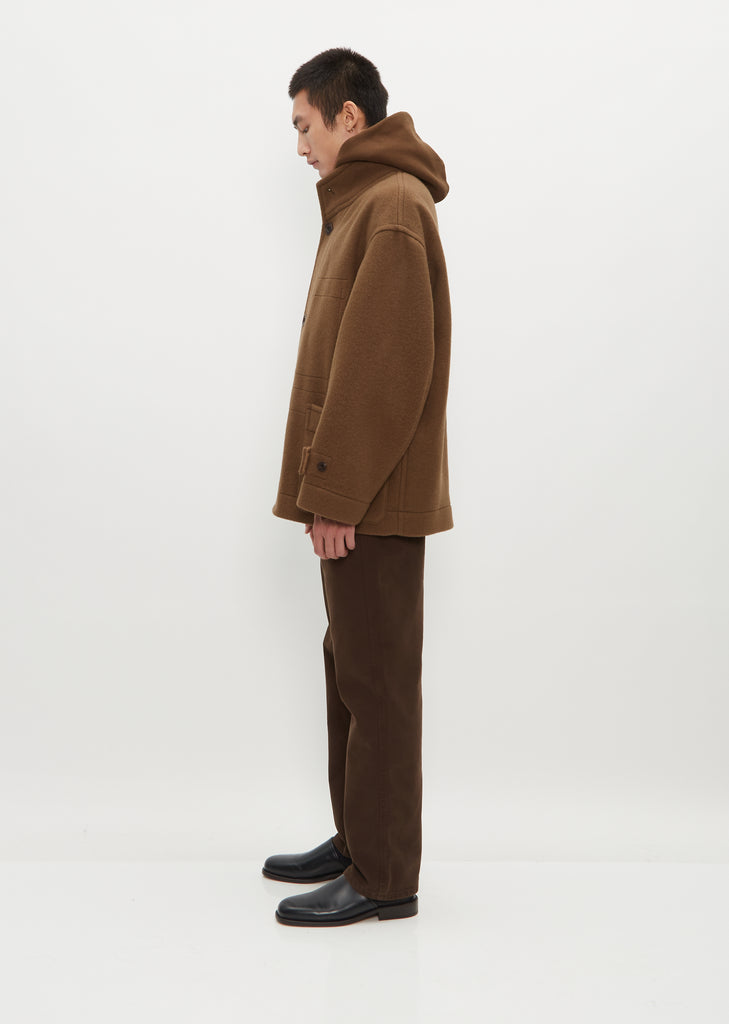 Men's Boxy Duffle Coat — Olive Brown