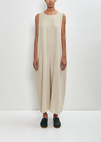 Linen Cropped Jumpsuit — Natural