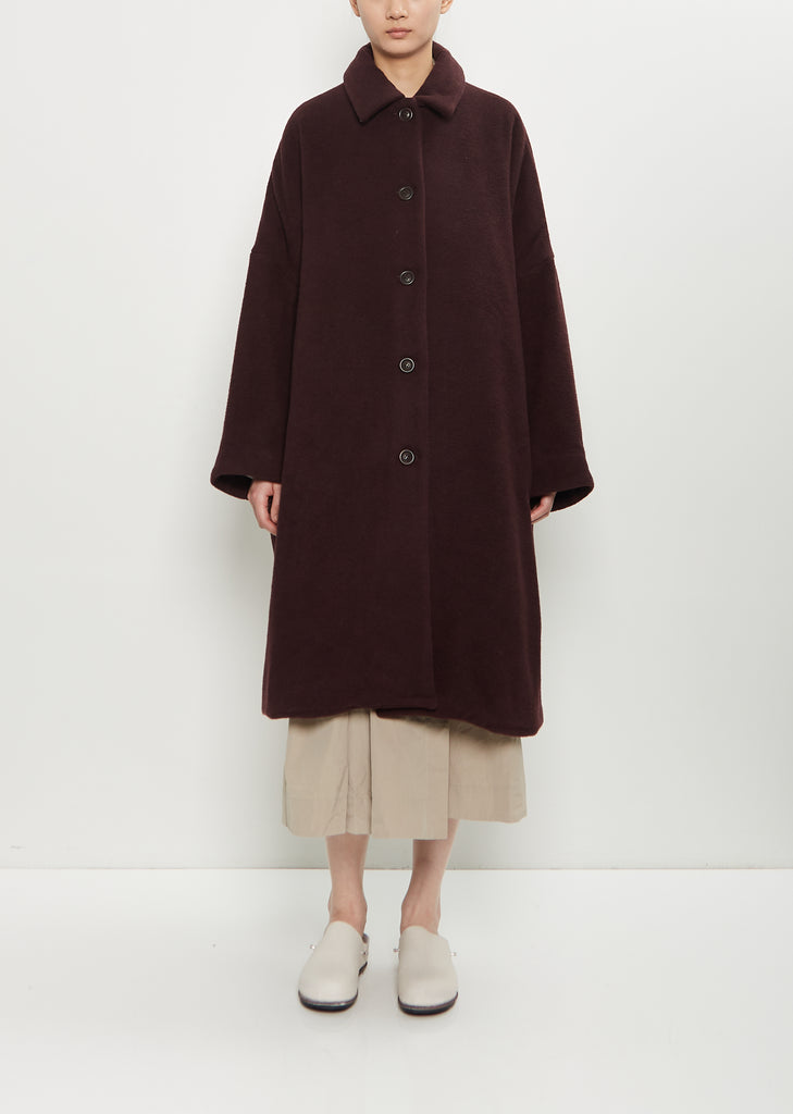 Big Blobby Cashmere Coat — Prune