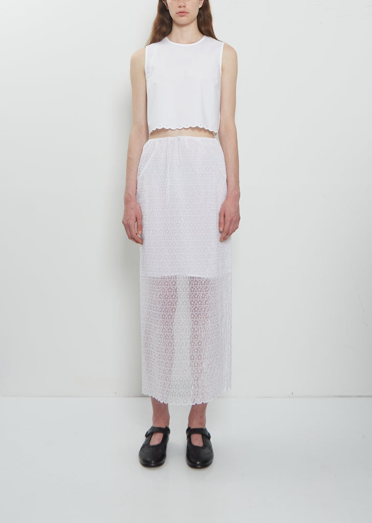Donna Embroidered Skirt — White