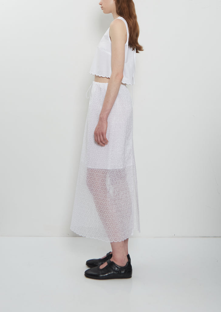Donna Embroidered Skirt — White